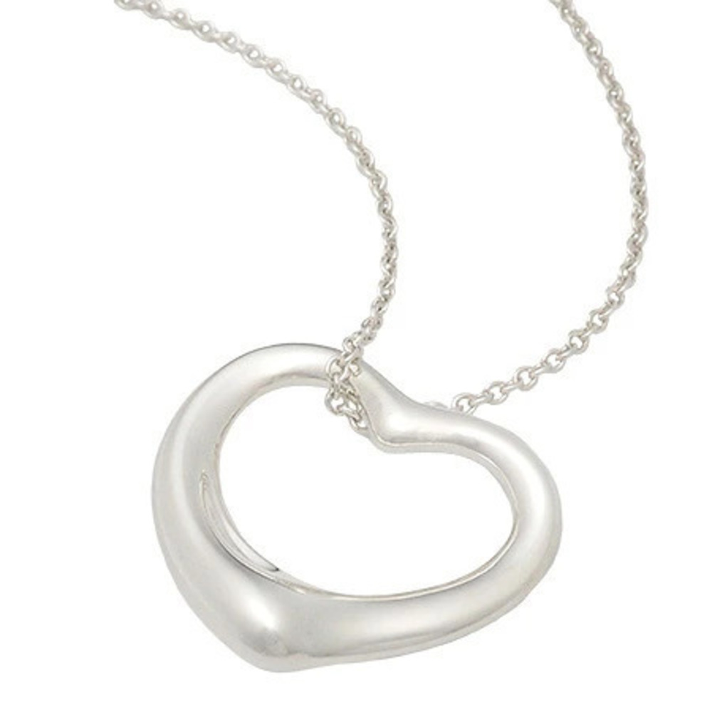 Tiffany Co Elsa Peretti Open Heart Necklace Silver